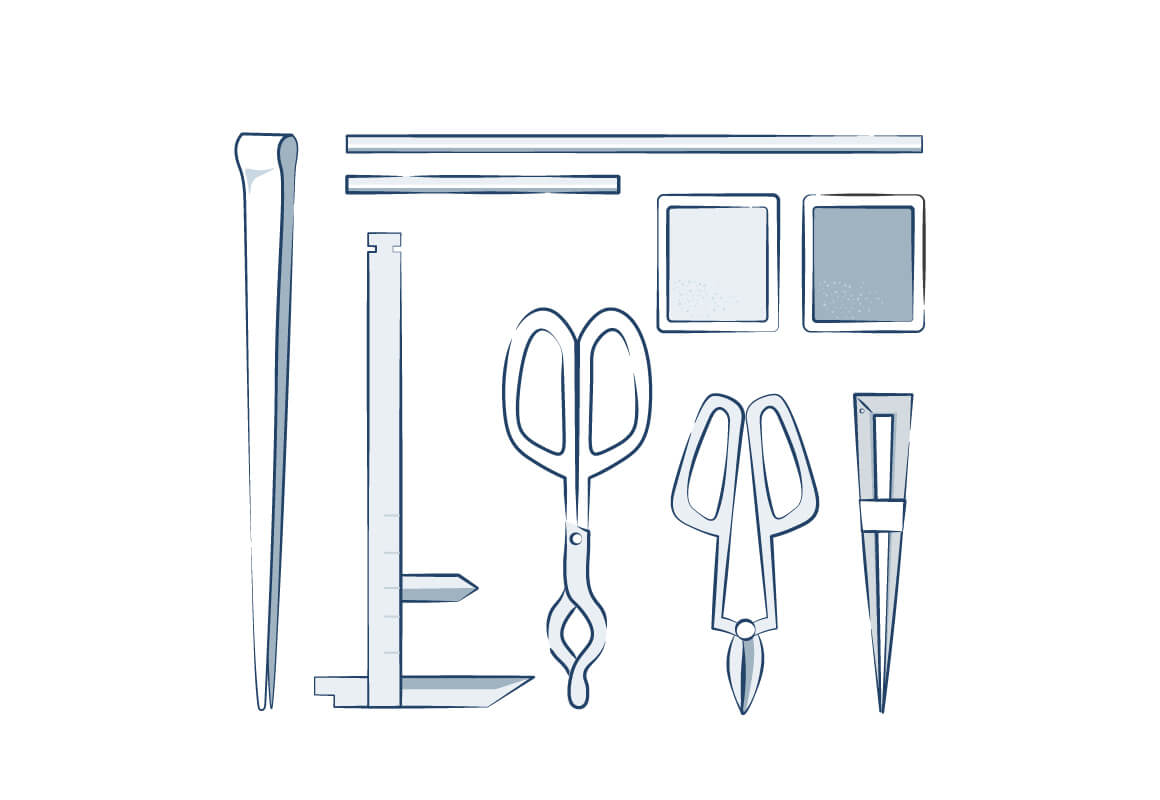 ガラス制作道具のイラスト