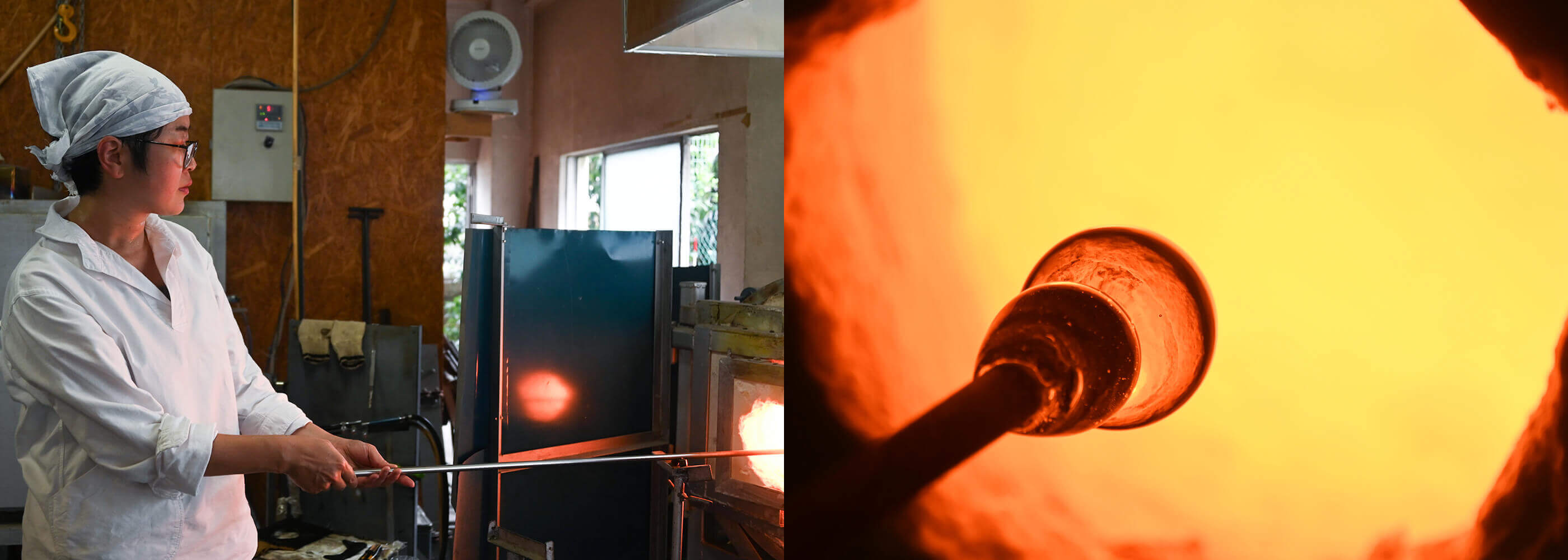 遺骨ガラスの制作風景写真